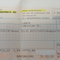 Sprzedam bilet Berlin - Wrocław na 14 kwietnia 2022